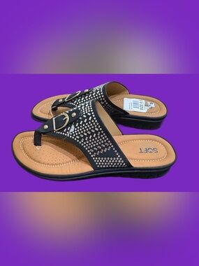 Soft Comfort Black Slip-On Insole Sandal⭐️NWT⭐️